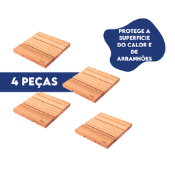 Kit com 4 Descansos de Panela de Madeira Essence - 4
