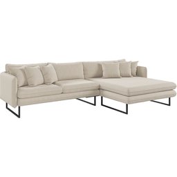 Sofá Jade com Chaise Lateral Direita 2,84m em Linho - 3