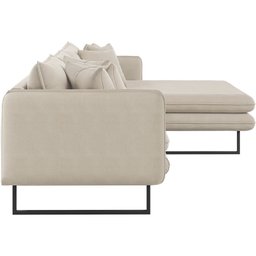 Sofá Jade com Chaise Lateral Direita 2,84m em Linho - 5