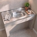 Ver imagem 1 de Pia de Cozinha com Cuba e Válvula Bali 100cm Aço Inox - Ghel Plus