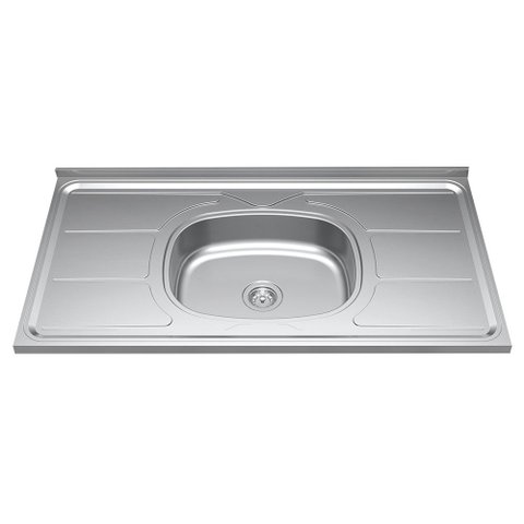 Pia de Cozinha com Cuba e Válvula Bali 100cm Aço Inox - Ghel Plus