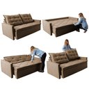 Ver imagem 7 de Sofá Sem Caixa Retrátil e Reclinável 1,85m Cama inBox Studio Suede Velusoft Castor