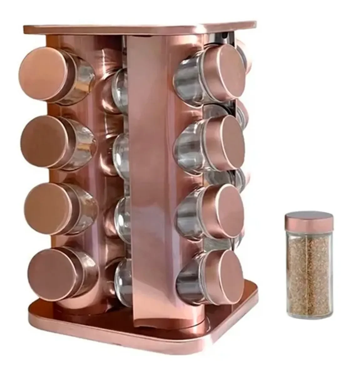 Porta Tempero Giratorio Condimentos Inox Rose 16 Potes - 3