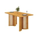 Ver imagem 1 de Mesa Jantar Luma c/Tampo MDF Curvo 170x90cm Cedro DJ Móveis