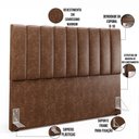Ver imagem 4 de Kit Cabeceira Cama Box Casal King 195cm com Calçadeira Baú Dália W01 Couríssimo Marrom - Lyam Lyam D