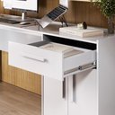 Ver imagem 2 de Kit Home Office Mesa 164cm + Armário Multiuso Alaska - Branco