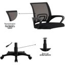 Ver imagem 3 de Cadeira de Escritório Secretária Nelis Base Pp Preta Preto