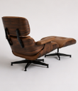 Ver imagem 2 de Poltrona Charles Eames com Puff - Pau Ferro em Couro Cappuccino