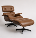 Ver imagem 1 de Poltrona Charles Eames com Puff - Pau Ferro em Couro Cappuccino