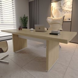 Mesa para Escritório Tamburato Carvalho/branco - Artany Móveis - 1