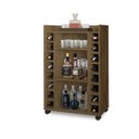 Ver imagem 1 de Aparador Bar Adega para 16 Garrafas 3 Nichos Rodízios Belgica:ferrara Madeirada