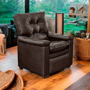 Poltrona do Papai Reclinável Imperador Couro Facto Marrom - Sofa Store