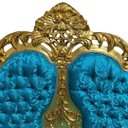 Ver imagem 7 de Jogo de Sofá Clássico com Par de Poltronas Verde Tiffany com Dourado 122x206x80cm