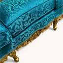 Ver mais imagens de Jogo de Sofá Clássico com Par de Poltronas Verde Tiffany com Dourado 122x206x80cm