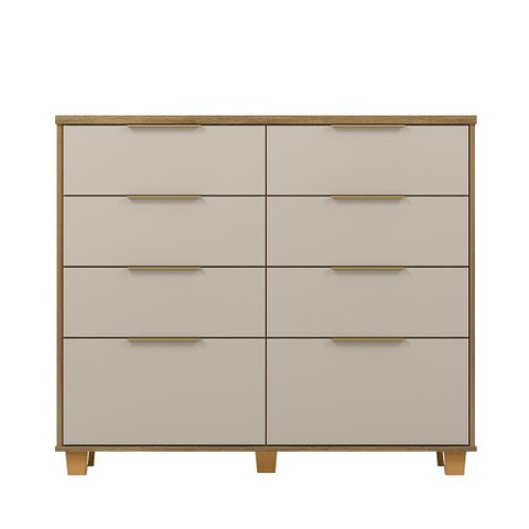 Cômoda Dubai Intense 121cm 6 Gavetas e 2 Gavetões - Nature/Fendi