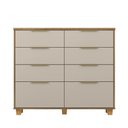 Ver imagem 1 de Cômoda Dubai Intense 121cm 6 Gavetas e 2 Gavetões - Nature/Fendi