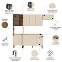 Ver imagem 3 de Cozinha Compacta com Balcão 251cm Laura Plus Soft/freijó Z06 - Mpozenato