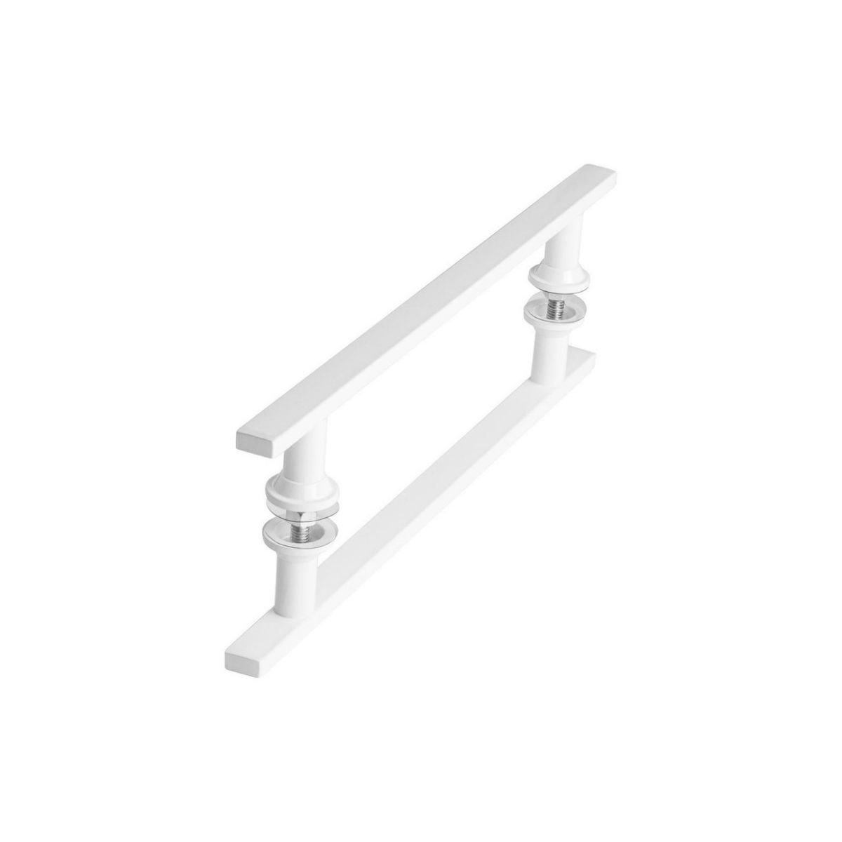 Puxador de Porta Vidro Pivotante Madeira Branco 40cm Ms Fs - 5