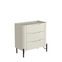 Ver imagem 1 de Mesa de Cabeceira com 3 Gavetas 70cm Pés em Metal 100% MDF