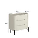 Ver imagem 2 de Mesa de Cabeceira com 3 Gavetas 70cm Pés em Metal 100% MDF