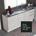 Ver imagem 6 de Kit com 2 Balcões de Cozinha Madesa Acordes 100% MDF (Sem Tampo e Pia) Frentes Branco Brilho Cor:Bra