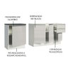 Kit com 2 Balcões de Cozinha Madesa Acordes 100% MDF (Sem Tampo e Pia) Frentes Branco Brilho Cor:Bra - 4
