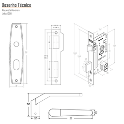 Conjunto Fechadura Externa 1000 Alavanca Cromado Silvana - 5