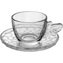 Ver imagem 1 de Jogo 6 Xicaras de Cafe com Pires Home&co Eco Crystal 100ml 11x6x5cm Transparente