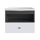 Ver imagem 3 de Gabinete para Banheiro Suspenso 50cm com 1pta e 1 Gaveta Grafite Branco Lvp01 Versato Nova Móbile