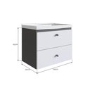 Ver imagem 4 de Gabinete para Banheiro Suspenso 50cm com 1pta e 1 Gaveta Grafite Branco Lvp01 Versato Nova Móbile
