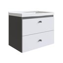 Ver imagem 1 de Gabinete para Banheiro Suspenso 50cm com 1pta e 1 Gaveta Grafite Branco Lvp01 Versato Nova Móbile