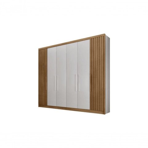 Guarda Roupa Casal 6 Portas 8 Gavetas Santoro Ro-branco Móveis Horizonte
