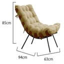 Ver imagem 3 de Poltrona Decorativa Sala Quarto Recepção Escritório  Costela Base Fixa Linho Bege