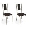 Kit com 2 Cadeiras Estofadas Lisboa Cor Nickel 2c076nk Kappesberg Crome - Niquel/courino Preto - 1
