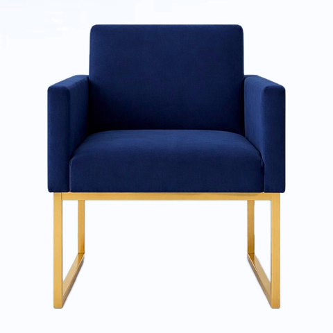 Poltrona Decorativa Reforçada para Sala de Espera Azul-marinho