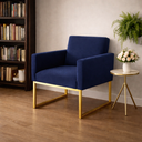 Ver imagem 2 de Poltrona Decorativa Reforçada para Sala de Espera Azul-marinho