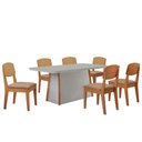 Ver imagem 2 de Mesa de Jantar Diane 180cm Tampo Mdf Vidro com 6 Cadeiras Copper Premium Moderna Mobília