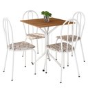 Ver imagem 1 de Kit Mesa de Jantar Thaisa 67,5cm com 04 Cadeiras Texas Cedro Ferro Branco - Pallazio