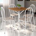 Ver imagem 2 de Kit Mesa de Jantar Thaisa 67,5cm com 04 Cadeiras Texas Cedro Ferro Branco - Pallazio