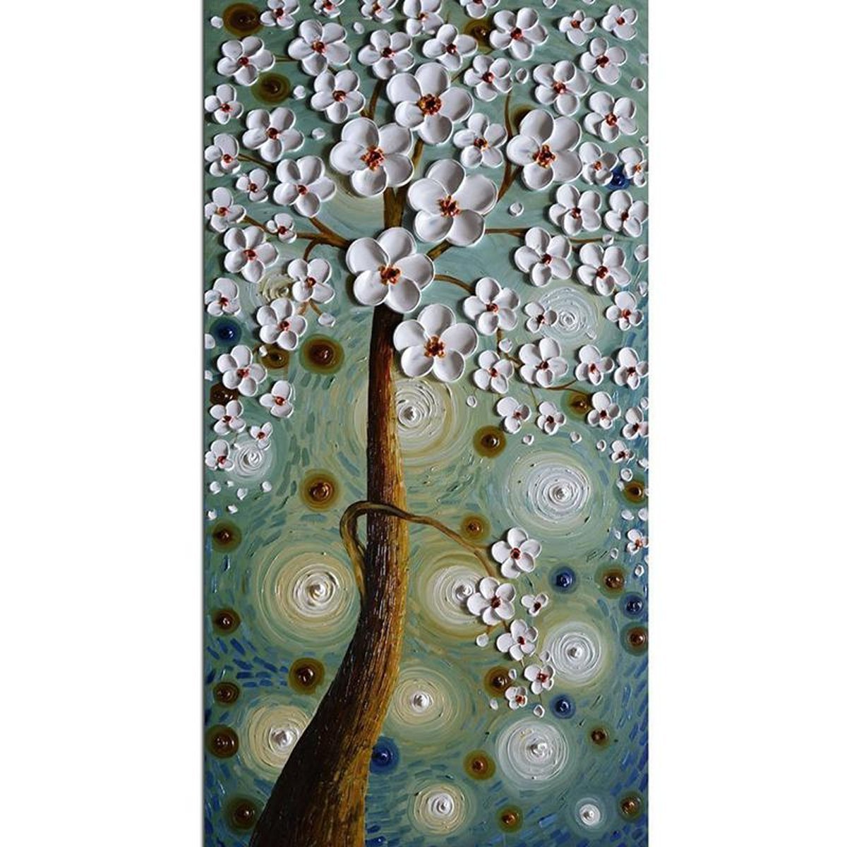 Quadro Pintura Tela flores luz marrom pétalas troncos 5435: 60cm (A) x 120	cm (L)