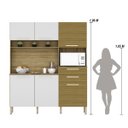 Ver imagem 4 de Armario de Cozinha Compacta 6 Portas 2 Gavetas Montesa - Freijó/supremo/ripado Freijó