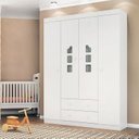 Ver imagem 4 de Quarto infantil com Guarda-Roupa 4 Portas 2 Gavetas e Cômoda Lívia
