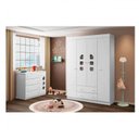 Ver imagem 6 de Quarto infantil com Guarda-Roupa 4 Portas 2 Gavetas e Cômoda Lívia