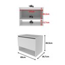 Ver imagem 4 de Balcão Gabinete Suspenso para Banheiro 60cm com 1 Porta e Nicho Bn3606 Branco - Tecno
