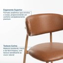 Ver imagem 5 de Kit 6 Cadeiras Metálicas Estofadas Ema CabeCasa MadeiraOriginals Marrom Caramelo/Carvalho