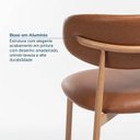 Ver imagem 6 de Kit 6 Cadeiras Metálicas Estofadas Ema CabeCasa MadeiraOriginals Marrom Caramelo/Carvalho