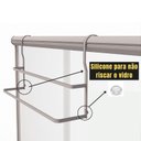 Ver imagem 2 de Porta Toalha para Box Duplo de Pendurar Preto Fosco 60cm