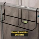 Ver imagem 6 de Porta Toalha para Box Duplo de Pendurar Preto Fosco 60cm