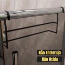 Ver mais imagens de Porta Toalha para Box Duplo de Pendurar Preto Fosco 60cm