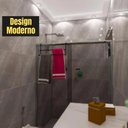 Ver imagem 7 de Porta Toalha para Box Duplo de Pendurar Preto Fosco 60cm
